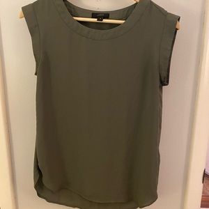 Army green short sleeved blouse